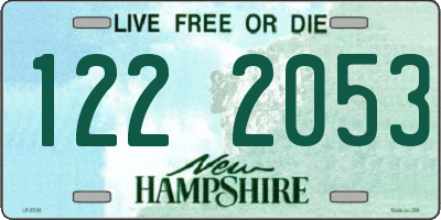 NH license plate 1222053