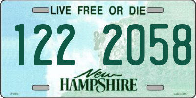 NH license plate 1222058