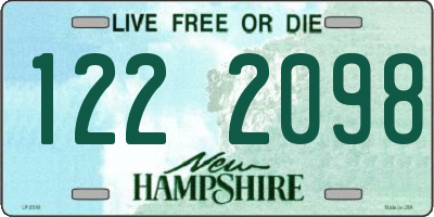 NH license plate 1222098