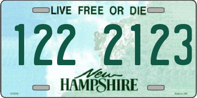 NH license plate 1222123
