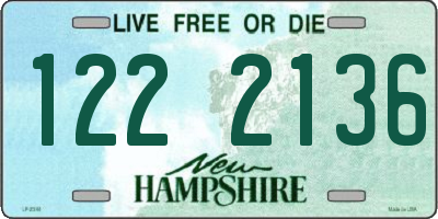 NH license plate 1222136