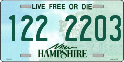 NH license plate 1222203