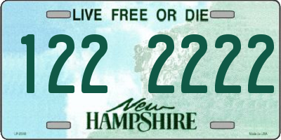 NH license plate 1222222