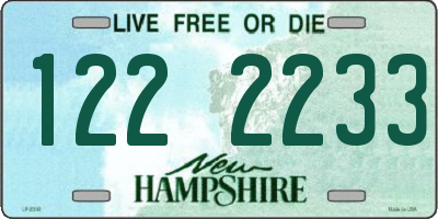 NH license plate 1222233