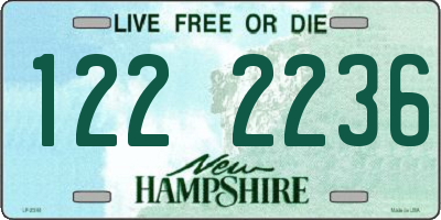 NH license plate 1222236