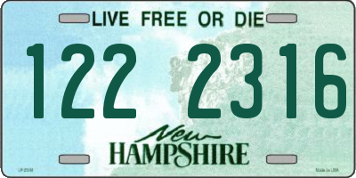NH license plate 1222316
