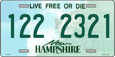 NH license plate 1222321