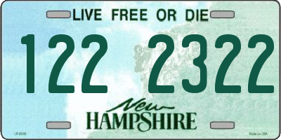 NH license plate 1222322