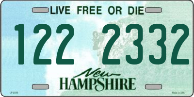 NH license plate 1222332