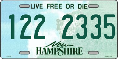 NH license plate 1222335