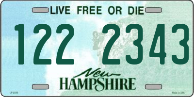 NH license plate 1222343