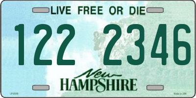 NH license plate 1222346