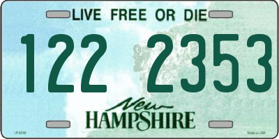NH license plate 1222353