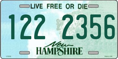 NH license plate 1222356