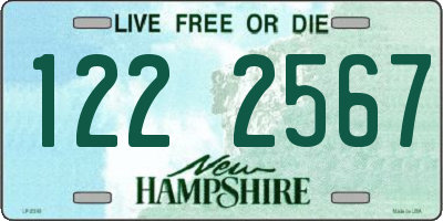 NH license plate 1222567