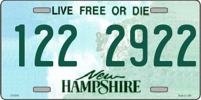 NH license plate 1222922