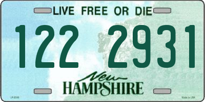NH license plate 1222931