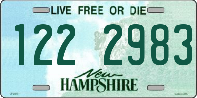 NH license plate 1222983