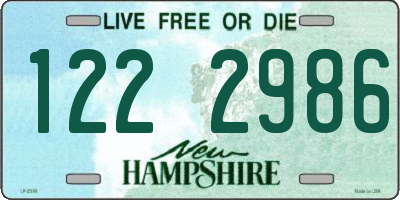 NH license plate 1222986
