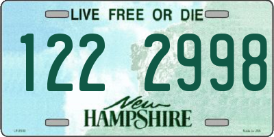 NH license plate 1222998