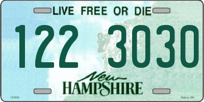 NH license plate 1223030