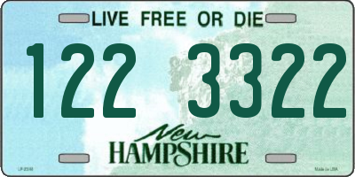 NH license plate 1223322