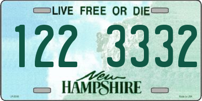 NH license plate 1223332