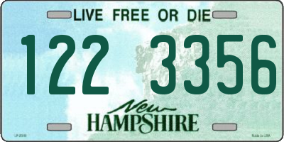 NH license plate 1223356
