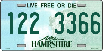 NH license plate 1223366