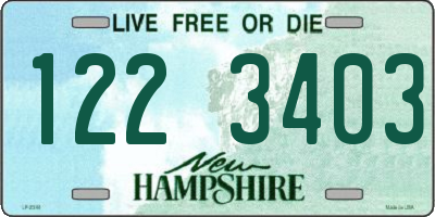 NH license plate 1223403