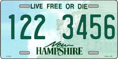 NH license plate 1223456