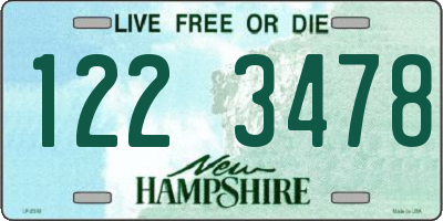 NH license plate 1223478