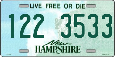 NH license plate 1223533