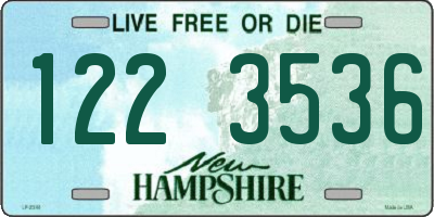 NH license plate 1223536