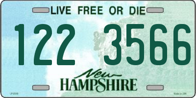 NH license plate 1223566