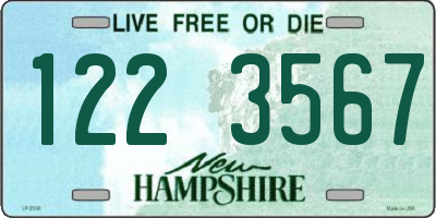 NH license plate 1223567