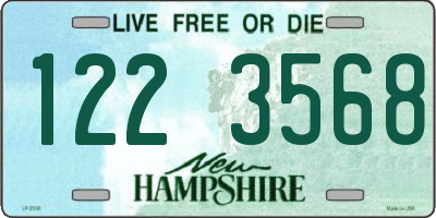 NH license plate 1223568