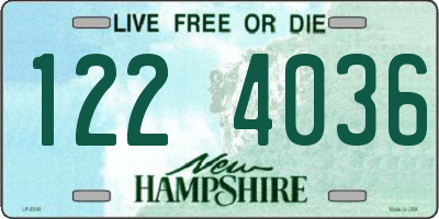 NH license plate 1224036