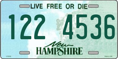 NH license plate 1224536