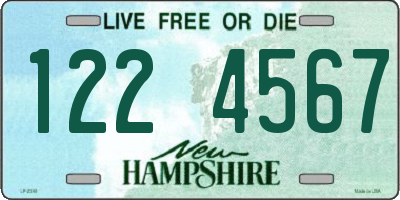 NH license plate 1224567