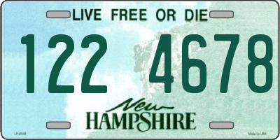 NH license plate 1224678