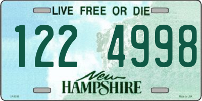 NH license plate 1224998