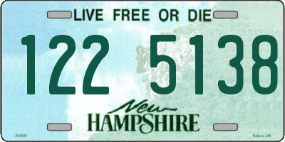 NH license plate 1225138