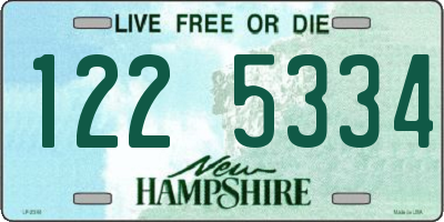 NH license plate 1225334