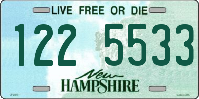 NH license plate 1225533