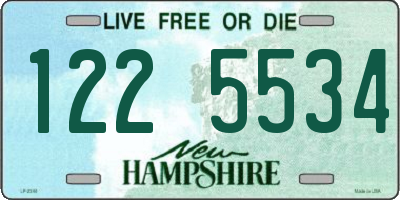 NH license plate 1225534