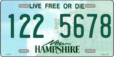 NH license plate 1225678