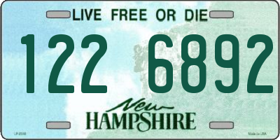 NH license plate 1226892