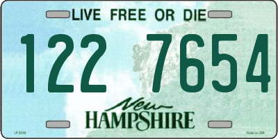 NH license plate 1227654