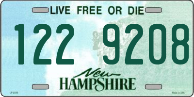 NH license plate 1229208